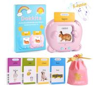 Tarjetas Flash Parlantes (Francés Estándar), Tarjetas educativas para niños de 2 a 6 años, Tarjeta de Aprendizaje Palabra Bebé, 3 Modos de Idioma-francés/inglés/bilingüe-Rosa