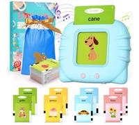 Tarjetas Flash Parlantes Italiano, Dokkita Fichas Educativas para Niños de 2 a 6 Años, Juguetes Educativos para Escuchar y Aprender Palabras en Italiano, Juguetes Educativos Flash, 224 Palabras-Azul