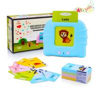 Tarjetas Flash Parlantes Juguetes de Aprendizaje para Niños Pequeños 1-6 Años, 112 Hojas 224 Español Palabras, Juguetes Educativos Audibles, Recurso Preescolar Juguete Interactivo Electrónico - Azul