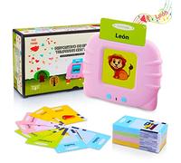 Tarjetas Flash Parlantes Juguetes de Aprendizaje para Niños Pequeños 1-6 Años, 112 Hojas 224 Español Palabras, Juguetes Educativos Audibles, Recurso Preescolar Juguete Interactivo Electrónico - Rosa
