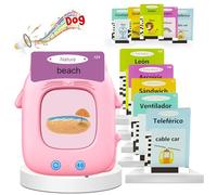 Tarjetas Flash Parlantes Juguetes Educativos Niños para 3 4 5 6 7 Años 112 Tarjetas Parlantes con 224 Palabras para Actividades Educativas Preescolares Talking Flash Card Cumpleaños España Inglés Rosa