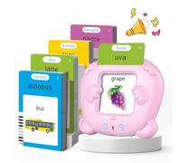 Tarjetas Flash Parlantes Tarjeta Flash Parlante Juguetes Educativos Niños para 3+ Años Flash Parlantes Juguetes de Aprendizaje Tarjetas Parlantes Talking Flash Card (Italiano Rosa)
