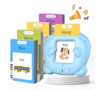 Tarjetas Flash Parlantes Tarjeta Flash Parlante Juguetes Educativos Niños para 3+ Años Flash Parlantes Juguetes de Aprendizaje Tarjetas Parlantes Talking Flash Card (Alemán Azul)