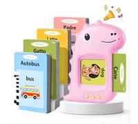Tarjetas Flash Parlantes Tarjeta Flash Parlante Juguetes Educativos Niños para 3+ Años Flash Parlantes Juguetes de Aprendizaje Tarjetas Parlantes Talking Flash Card (Italiano Rosa Mejora)