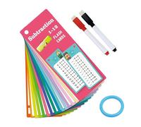 Tarjetas flash sobre hechos matemáticos, Tarjetas matemáticas,15 de aprendizaje para escritura y borrado - Tarjetas flash con división de multiplicación, herramienta de práctica