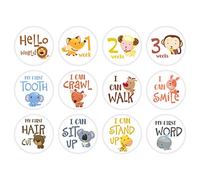 Tarjetas fotográficas novedosas para la familia, decoración de primera fiesta, niños, bebé, niña, mi primer año, 12 meses, regalos para recién nacidos, calcomanías mensuales para niños, calcomanías