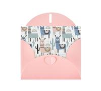 Tarjetas individuales de felicitación de cactus de alpaca con sobres, tarjetas de felicitación pensando en ti, tarjetas de aliento