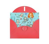 Tarjetas individuales de saludo de vida marina marina con sobres, tarjetas de felicitación pensando en ti, tarjetas de aliento