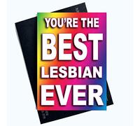 Tarjetas Lesbianas Gay Gift Best Friend Cards Funny Tarjetas de felicitación Cumpleaños Regalo You You the Best Lesbian Ever Novelty Broma PC637