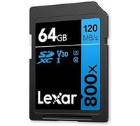 Tarjetas lexar 64gb professional 800x pro sdxc uhs-i, hasta 150mb/s de