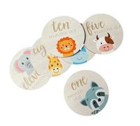 Tarjetas mensuales de hitos del bebé, letrero de anuncio de nacimiento, 13 discos de madera para el primer año, accesorios de fotos para bebés, regalo para futuros padres, regalo de nueva mamá,