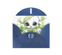 Tarjetas navideñas de papel azul nacarado de 4 x 6 pulgadas, tarjetas de felicitación con impresión de elefante de ojos grandes para Navidad, cumpleaños, aniversario de boda e invitaciones de fiesta