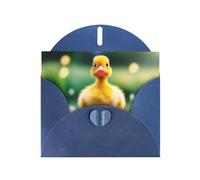 Tarjetas navideñas de papel azul perlado de 10 x 15 cm, tarjetas de felicitación con estampado de patito amarillo MSRHIUEF para Navidad, cumpleaños, aniversario de boda e invitaciones de fiesta