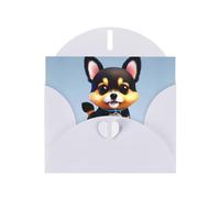 Tarjetas navideñas de papel blanco nacarado de 4 x 6 pulgadas, tarjeta YYHHAOFA de amor, tarjetas de felicitación con patrón de cachorro para Navidad, cumpleaños, aniversario de boda e invitaciones de