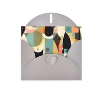 Tarjetas navideñas de papel gris perlado de 4 x 6 pulgadas, tarjetas de felicitación de arte moderno de mediados de siglo con imagen de gato para Navidad, cumpleaños, aniversario de boda e