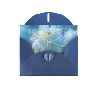 Tarjetas navideñas de papel nacarado azul de 4 x 6 pulgadas, tarjetas de felicitación con impresión de cien peonías florecientes de MSRHIUEF para Navidad, cumpleaños, aniversario de boda e