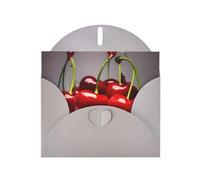 Tarjetas navideñas de papel nacarado gris de 4 x 6 pulgadas, tarjetas de felicitación con imagen de cerezas chilenas DDCXZPP para Navidad, cumpleaños, aniversario de boda e invitaciones de fiesta