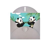 Tarjetas navideñas de papel nacarado gris de 4 x 6 pulgadas, tarjetas de felicitación con imagen de DDCXZPP dos lindos pandas grandes para Navidad, cumpleaños, aniversario de boda e invitaciones de