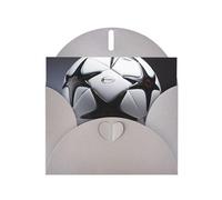 Tarjetas navideñas de papel nacarado gris de 4 x 6 pulgadas, tarjetas de felicitación con imagen de fútbol DDCXZPP en blanco y negro para Navidad, cumpleaños, aniversario de boda e invitaciones de