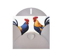 Tarjetas navideñas de papel nacarado gris de 4 x 6 pulgadas, tarjetas de felicitación con imagen de gallos franceses DDCXZPP para Navidad, cumpleaños, aniversario de boda e invitaciones de fiesta