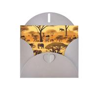Tarjetas navideñas de papel nacarado gris de 4 x 6 pulgadas, tarjetas de felicitación de animales africanos de pastizales DDCXZPP para Navidad, cumpleaños, aniversario de boda e invitaciones de fiesta