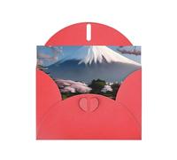 Tarjetas navideñas de papel nacarado rojo de 10 x 15 cm, DDCXZPP Mt. Fuji a principios de primavera, tarjetas de felicitación para Navidad, cumpleaños, aniversario de boda e invitaciones de fiesta