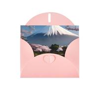 Tarjetas navideñas de papel nacarado rosa de 4 x 6 pulgadas, DDCXZPP Mt. Fuji a principios de primavera, tarjetas de felicitación para Navidad, cumpleaños, aniversario de boda e invitaciones de fiesta