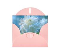 Tarjetas navideñas de papel nacarado rosa de 4 x 6 pulgadas, tarjetas de felicitación con impresión de cien peonías florecientes para Navidad, cumpleaños, aniversario de boda e invitaciones de fiesta