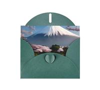 Tarjetas navideñas de papel nacarado verde oscuro, 10 x 15 cm, DDCXZPP Mt. Fuji a principios de primavera, tarjetas de felicitación para Navidad, cumpleaños, aniversario de boda e invitaciones de