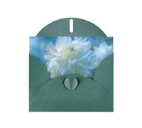 Tarjetas navideñas de papel nacarado verde oscuro de 4 x 6 pulgadas, tarjetas de felicitación con impresión de cien peonías florecientes de MSRHIUEF para Navidad, cumpleaños, aniversario de boda e