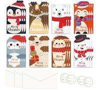 Tarjetas Navideñas para Dinero, 72 Piezas de Tarjeteros Navideños con Sobres, Ideales para Efectivo, Cheques o Tarjetas de Regalo. Cajas Navideñas con 24 Tarjetas, 24 Sobres y 24 Pegatinas - 8 Diseños