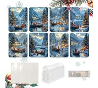 Tarjetas navideñas para guardar dinero,Tarjetas navideñas para efectivo,Muñeco de nieve Dragón 8 piezas Tarjetas de dinero Titulares de dinero | Lindos adornos navideños con sobres, efectivo, suminist