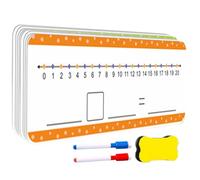 Tarjetas numeradas borrables en seco - 0-20 Juego de sumas y restas de doble cara, escribibles y borrables | Juguetes matemáticos, artículos para el aula y el hogar, pizarra matemática, 8