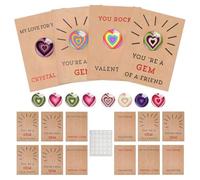 Tarjetas para el día de San Valentín | Accesorios para fiestas de piedra de corazón - 12 tarjetas divertidas para intercambio escolar, adecuado para niños, niñas, amigos, clase, aula, viaje, escuela