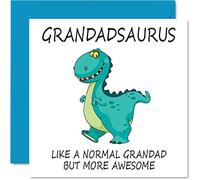 Tarjetas para el día del padre para abuelo, abuelo, tarjeta del día del padre de nieta, nieto, tarjeta de cumpleaños de dinosaurio, 145 mm x 145 mm, tarjetas de felicitación divertidas para abuelos