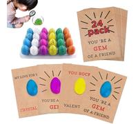 Tarjetas Para Incubar Huevos De Dinosaurio - Paquete De 24 Regalos De San Valentín Para Niños | Divertidas Decoraciones Para Fiestas De Dinosaurios | Regalos Para Fiestas En El Aula Preescolar | Tarje