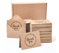 Tarjetas para notas de Agradecimiento con Sobres, Interior blanco - Paquete de 120