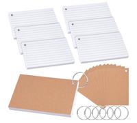 Tarjetas pequeñas de 300 hojas, DIN A7, tarjetas de memoria flash con anillas de encuadernación, tarjetas de vocabulario rayadas, hojas de separación, tarjetas de aprendizaje para material escolar,