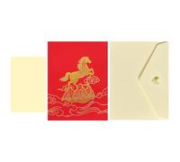 Tarjetas Pop-Up de Caballo, Decoración Del Hogar Para La Fiesta De La Primavera, Tarjeta Del Año Nuevo Lunar Caballo, para Fiestas Bodas Bendiciones Amigos Familia Esposo Esposa Coleccionistas