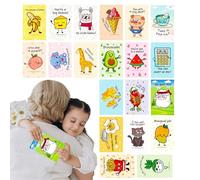 Tarjetas postales con personajes de dibujos animados - 20 tarjetas de felicitación para niños, juegos de mensajes creativos y conexión emocional a través de las palabras | Suministros de fiesta con