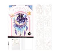 Tarjetas postales de acuarela, libro de práctica de acuarela con paleta y pincel, kit de pintura en miniatura plegable para principiantes, suministros de arte para estudiantes adultos, pintores