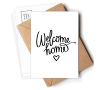 Tarjetas postales de moda Art Deco con cita de bienvenida a casa, sobres en blanco, tarjetas postales para correo