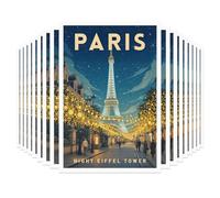Tarjetas postales de viaje vintage de todo el mundo, paquete de 20 postales de viaje con el mismo diseño de 4 x 6 pulgadas, juego de postales escénicas retro a granel para correo, intercambio de