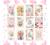 Tarjetas postales florales para el Día de la Madre | 12 tarjetas postales que se pueden escribir con mensajes para la madre - Tarjetas de aprecio de hija o hijo para celebraciones familiares