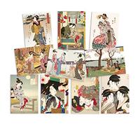 Tarjetas postales japonesas Ukiyo-e Art Set de 10 tarjetas postales - Paquete de tarjetas de impresión Maiko