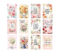 Tarjetas postales para el Día de la Madre, 12 tarjetas de felicitación para el día de la madre, tarjetas de felicitación de papel para agradecimiento para abuela, madrastra y madre para el día de