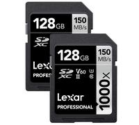 Tarjetas SDXC UHS-II Lexar Professional 1000X de 128 GB (paquete de 2)