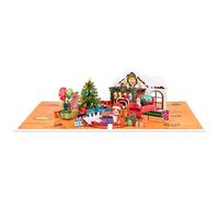Tarjetas surtidas de Navidad con diseño de casas de Navidad, tarjetas de felicitación emergentes con casas de Navidad para una bendición cálida, tarjetas únicas de vacaciones
