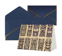 Tarjetas Thinking of You con sobres, diseño vintage Aloha Tiki, tarjetas en blanco para todas las ocasiones, tarjeta de condolencias en blanco, tarjeta de agradecimiento para invitaciones de boda