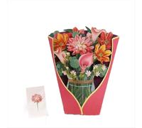 -Tarjetas Up, ramo de flores para siempre de tamaño natural de 13,8 pulgadas en 3D con nota